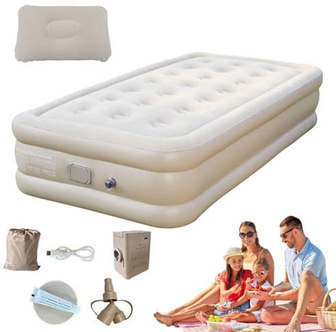 Zunishaone Aufblasbare Campingmatratze, Camping -Luftmatratze,Verdickte Campingmatratze selbstverletzung Doppellagerbett - Luxuriöses Schlafpad tragbares Luftbettmatte für Hikng & Zelt