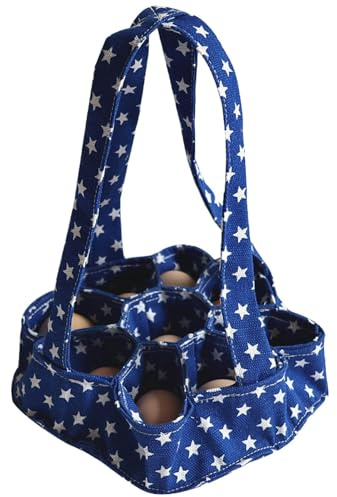 Cesta de huevos de tela para recoger huevos con 7 bolsas | Organizador de la colección Farmhouse, contenedor protector, colector de alimentos portátil para patos, huevos de pollo | Huevo de pollo |