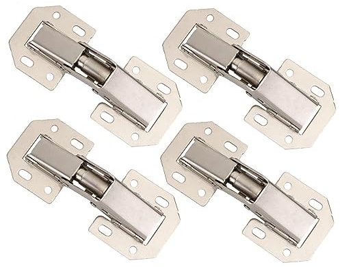 HOMSFOU 4stücke Verdickte -möbelscharniere Hydraulisch Verborgene Scharniere Für Küchenschranktüren Aus Stahl Für Lange Lebensdauer Silber