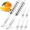 xianzhanEU 2 coltelli da pompelmo curvo, pelapatate pompelmo, coltello da pompelmo seghettato per pompelmo e arance utensili da cucina con 5 cucchiai di pompelmo