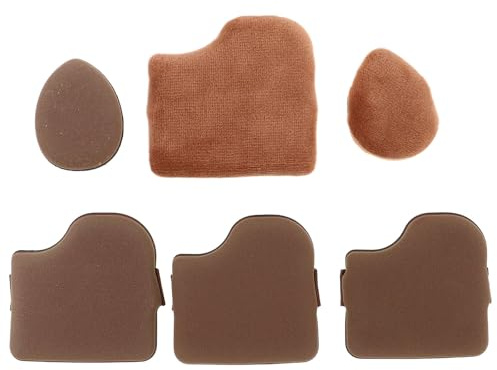 WRITWAA 1 lot de petites houppettes à poudre douces pour maquillage rapide, fond de teint, coussin de poudre en chocolat de la taille d'un doigt pour femmes, éponge de beauté pour le contour