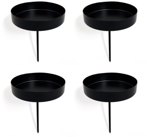 Kerzenhalter Adventskranz Stumpenkerzen Schwarz 8cm 4er,Kerzenteller Für Adventskranz Stumpenkerzen,Ohne Dorn Adventsteller Kranz Zum Stecken Für Kerzen Weihnachten Deko Tischdeko