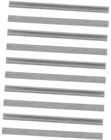 NUOBESTY Lames de Rabot Électrique Tranchantes et Résistantes en Acier Rapide Lot de 10 82x5,5x1,1mm Argentées pour Travail du Bois et Fabrication de Meubles