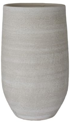 Bodenvase Tokio 60cm - leicht konisch, Creme grau, Keramik, Ø28cm CreaFlor Home