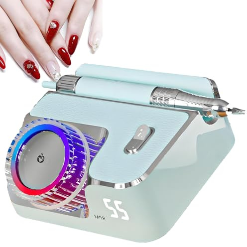 KJZQXYX Taladro de uñas Profesional, Lima de uñas eléctrica portátil, máquina de Pulido de uñas, Herramienta para pulir/Quitar uñas, para Estudio de Arte de uñas (E)