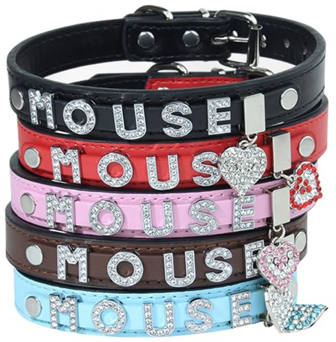 Suiecuor Personalisiertes Hundehalsband mit personalisierten Buchstaben des Namens mit Strass für kleine mittelgroße Hunde