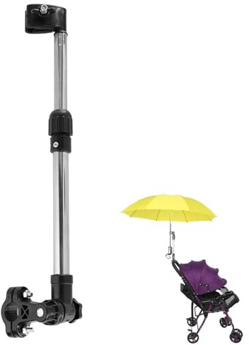Rollstuhl-Regenschirm-Halterung, verstellbare Sonnenschirm-Klemme aus Edelstahl, Rollstuhl-Zubehör für Fahrrad-Kinderwagen MBC