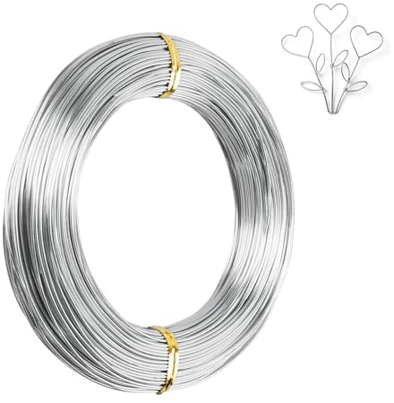 Aluminum Craft Wires, 1mm x 50m/164 ft Jewellery Wires, Bendable Florist Wire, Bonsai Wire for Wreath Making Jewelry Making Sculpting Modelling DIY Arts and Crafts (1mm 164 Feet,Silver)