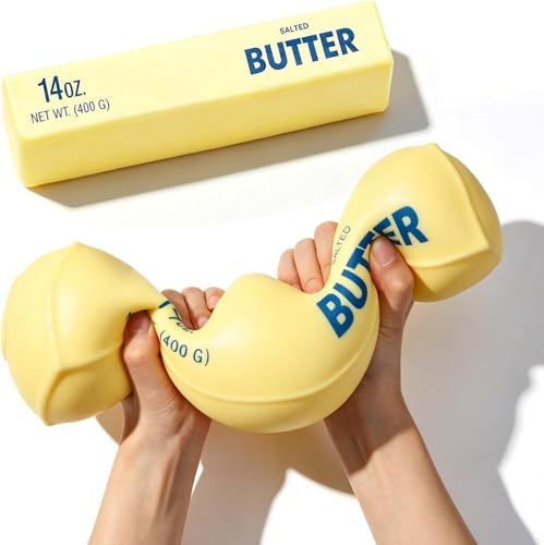 OKESYO 14 oz Butter Squishy XXL, Giant Butter Quetschspielzeug aus TPR-Material, Langsam Aufsteigendes Butterstick Squishies, Big Butters Fidget für Erwachsene, Angstlinderung