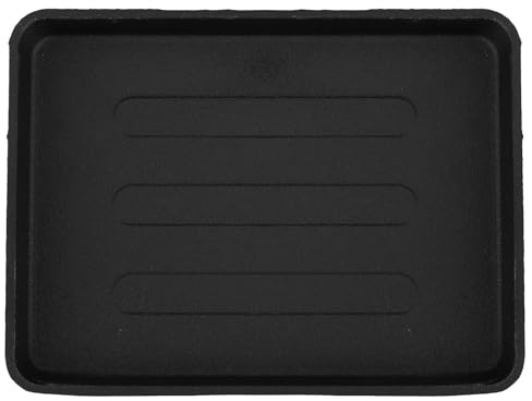 HOUDERCO Placa para Parrilla de Barbacoa de Hierro Fundido Negro, Bandeja Portátil para Asar Carne, Verduras y Mariscos en Fines de Semana y Días Festivos