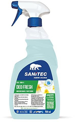 Sanitec Deo Fresh, Deodorante Muschio Bianco, Spray 750 ml