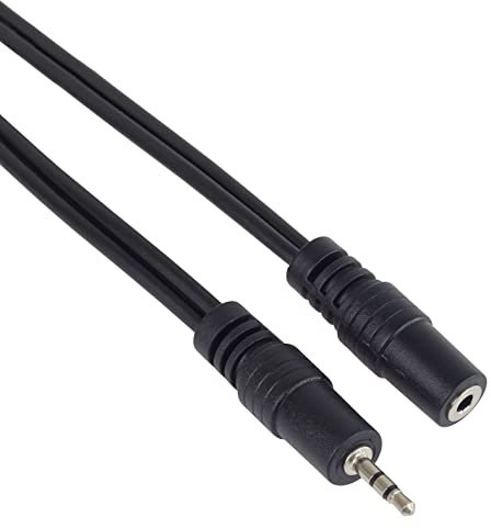 PremiumCord Cavo Prolunga Jack 2,5 mm, Jack 2,5 mm, Maschio-Femmina, Cavo Prolunga Audio per Cuffie Aux, Schermato, Colore Nero, Lunghezza 2 m