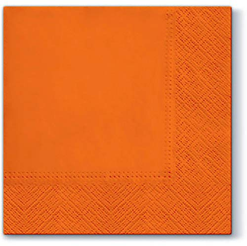 Orange 3 Ply Decorative Paper Napkins Serviettes 33cm x 33cm (Pack of 20)