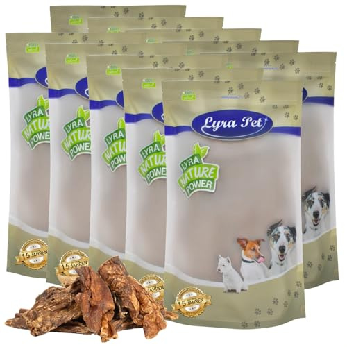 Lyra Pet® 10 kg Rinderlunge getrocknet - Kausnack für Hunde Hundefutter | Proteinhaltiges Leckerli - Reich an Vitaminen & Mineralien - Naturbelassene Belohnung - Aromatisch & gut verträglich