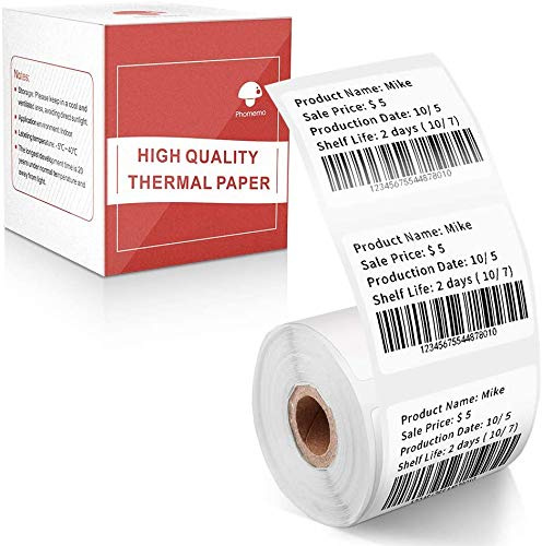 Phomemo M110 Etikett Thermo Multifunktionales selbstklebendes Etikett，1.57“x0.79”（40x20mm）, Geeignet für M110 M200 M120 M220 M221 M108 M102 M100 M150 M250 M260 Etikettendrucker,320 Etiketten/Rolle