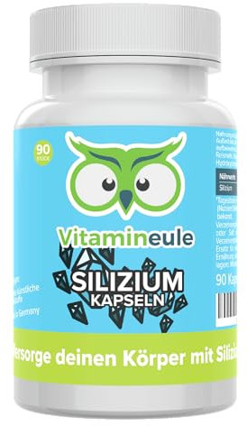 Silizium Kapseln - hochdosiert 100 mg aus Bambus-Extrakt - bioaktiv, organisch & vegan - Produktion in Deutschland - laborgeprüft & ohne Zusatzstoffe - Kieselsäure (Silicium) - Vitamineule®