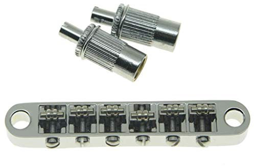 Dopro Gitarrenrollensattelbrücke Tune-O-Matic Bridge für Epiphone Les Paul, SG, Dot, Bigsby Gitarre mit M8 Gewindepfosten, Chrom