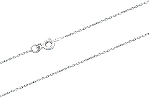 MYSTIC JEWELS By Dalia - Cadena de Plata de Ley 925 Rodiada Forzada Diamantada de 1mm, para mujer, disponible en 40,45,50,55,60 cm (40.0 cm)