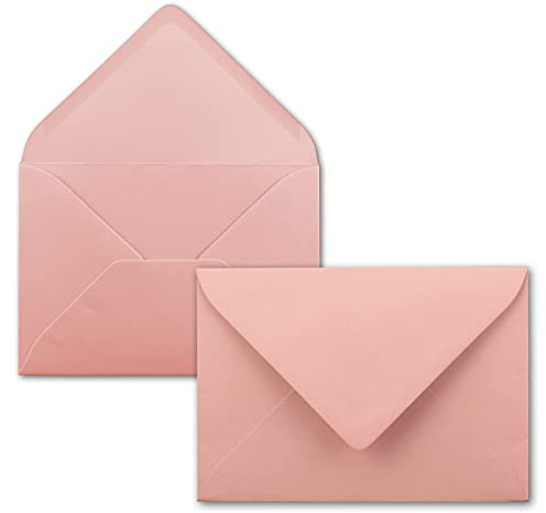 25 Mini Brief-Umschläge - Altrosa - 5,2 x 7,6 cm - Miniatur Kuverts mit Nassklebung für Blumen-Grüße, Grußkarten, Anhänger & Geld-Geschenke - FarbenFroh by GUSTAV NEUSER