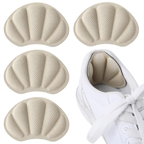 Molain 2 Pair Heel Grips Shoes Pads for Shoes Too Big Thick Heel Cushions Liners Inserts Back Insoles Anti Blister Shoe Liners Heel Protectors Add Extra Volume Heel Pads (Skin Color)