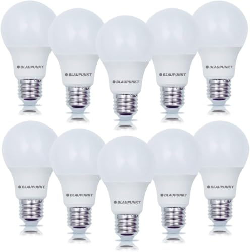 Blaupunkt Lampadina LED con Attacco E27 - Classico - Luce del Giorno - 9W - Equivalenti a 60W - Luce Bianca Naturale 4000K - Lampadine Efficienza e Risparmio Energetico - Lampada - Box 10 Pezzi
