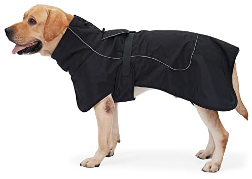 HEYWEAN Veste imperméable pour chien - Manteau pour temps froid avec doublure en polaire douce - Réfléchissant pour intérieur et extérieur, camping, randonnée