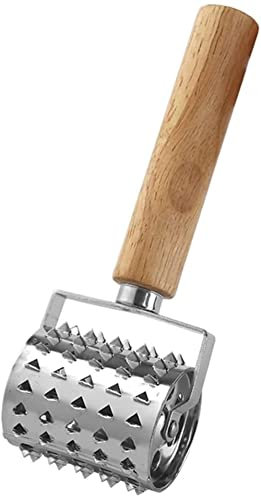 LATRAT Meat tenderiser stainless steel meat hammer, meat hammer for cutlet, meat tenderiser mallet, cooking meat tenderiser tool, with wooden handle, for steak, chicken, fish, pork