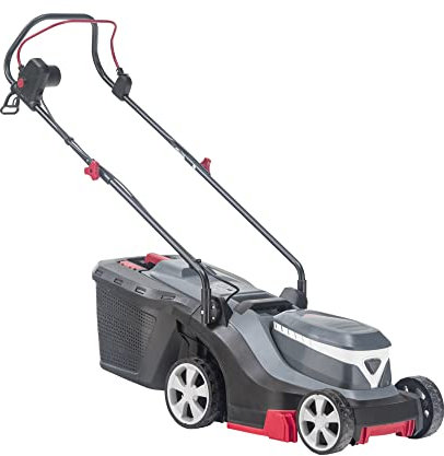 AL-KO Tosaerba elettrico 3.22 E Easy, alloggiamento in plastica, scatola di raccolta da 35 l, adatto per prati fino a 250 m², regolazione centralizzata in 6 livelli di altezza di taglio nero-grigio