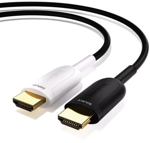 huaham 8K Fiber Optic HDMI Cable 15m, 48Gbps Ultra High Speed HDMI 2.1 Cable 8K@60Hz 4K@120Hz, Support eARC RTX 3090 HDCP 2.2&2.3 Dolby Compatible with PS5, Xbox Series X, Roku/Fire/LG CX TV/Blu-ray