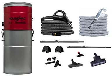 HouseVac Aspiradora Central HV-755ST-35H + Kit de Accesorios de Limpieza Premium de 7,5 m para la Limpieza de tu hogar | Potencia de aspiración 755 AirWatts | Motor Ametek de 1700 W