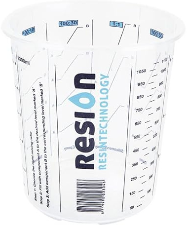 RESION 25 x Lackmischbecher | 1300ml | Farbe, Epoxid, Polyester | Mit klarem Mischungsverhältnis auf der Messbecher