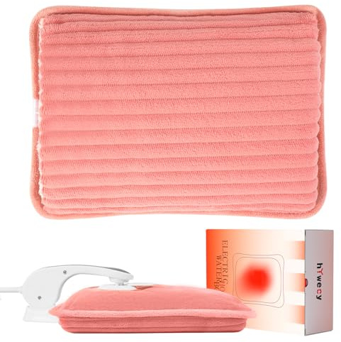 hYwecy Rechargeable Electric Hot Water Bottle,Portable Rechargeable Hot Water Bag,Hand and Shoulders Pain Relief (Pink)