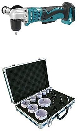 Makita DDA351Z Akku-Winkelbohrmaschine 18V (ohne Akku, ohne Ladegerät) mit SSBF + BIM Lochsägen-Set 12tlg