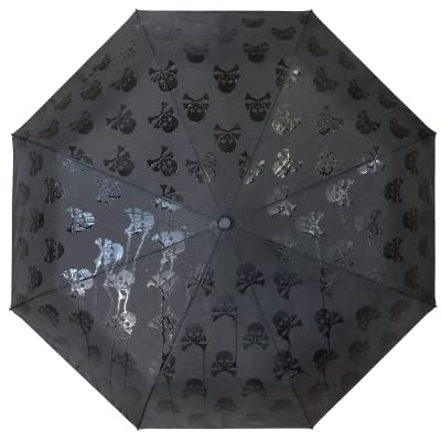 Suck UK - Skull Umbrella Black Umbrella Compact Umbrellas for Women & Gothic Accessories Skull Gifts & Mens Umbrellas Windproof Gothic & Gifts Decor & Goth Decor