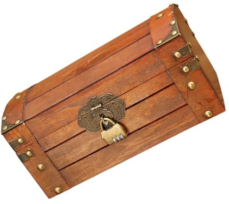 DECHOUS 1stück Vintage Holz Schmuck Aufbewahrungsbox Retro Schatztruhe Für Fotografie Und Dekoration Handgefertigt Stabil Mit Sicherem Deckel Für Schmuck Und Wertsachen Kleine Mit