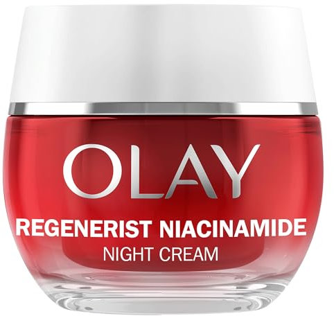 Olay Regenerist Niacinamide Night Cream Face Moisturiser, Skincare with Niacinamide 99% Purity, Antioxidant Vitamin E And Shea Butter, Anti Ageing Skin Care: Renew, Age Defy and Hydrate, 50ml