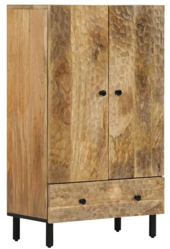 vidaXL Highboard, Sideboard mit viel Stauraum, Beistellschrank mit Eisenbeinen, Schrank Kommode Hochschrank Aufbewahrungsschrank, Massivholz Mango