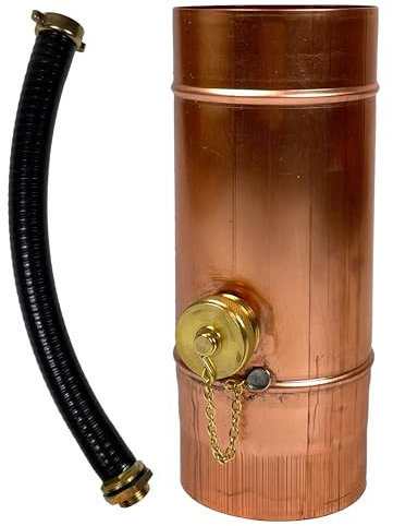 SÜDMETALL - Raccolta dell'acqua piovana in rame premium da 100 mm con tubo e attacco per il tubo di scarico - raccolta di pioggia 75% di resa