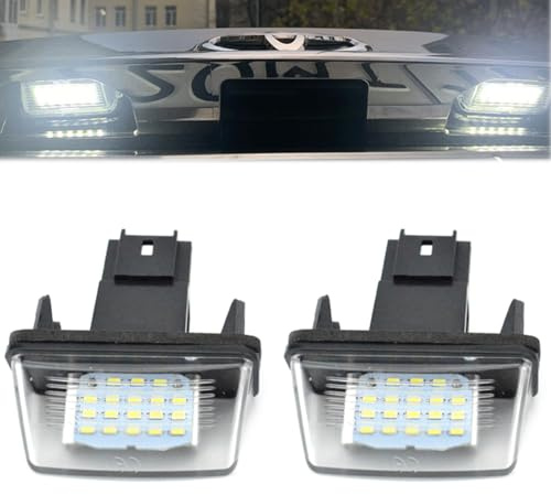 DUOMAICN LED-registreringsskyltbelysning, 2 stycken, för C/itroen C3 C4 C5 B/erlingo S/axo Xsara P/icasso för P/eugeot 206 207 306 307 308 5008