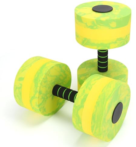 Aquatic Übungshanteln, 2 Stück, Aqua-Fitness-Hanteln, Schaumstoff-Hantel-Set, Poolgewichte, Kurzhantel-Set für Wasser-Aerobic, Gewichtsverlust, Pool-Fitness, Wasserübung, Blau (grüne Hanteln)