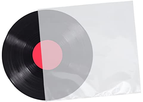 WATIIFUFU 50pièces Plat sans Scellage Épaissie pour Disques Vinyles Et CD Pochette De Rangement Noire