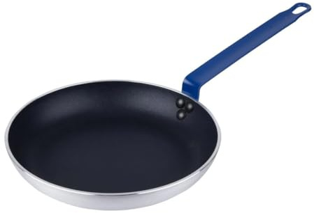 nisbets limited Hygiplas Poêle à frire antiadhésive en aluminium Teflon Platinum Plus Poignée bleue 280 x 45 mm
