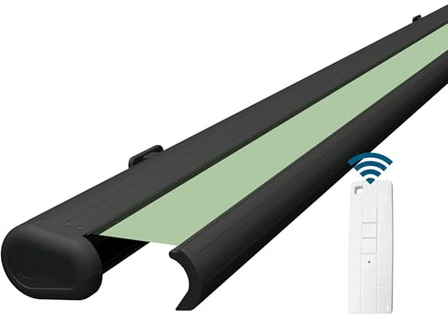 Eclipse Vollkassettenmarkise anthrazit elektrisch 4,5x3m Tuch: Linde | Markise Balkon Terrassenüberdachung Sonnenschutz Gelenkarm Polyacryltuch UV-Schutz 50+ Smarthome-fähiger Dooya Motor