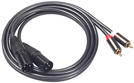 Pleayietoopiatiey Dual RCA Male to XLR Male Cable 2 XLR to 2 RCA Plug Adapter HIFI Stereo Audio Extension Cable