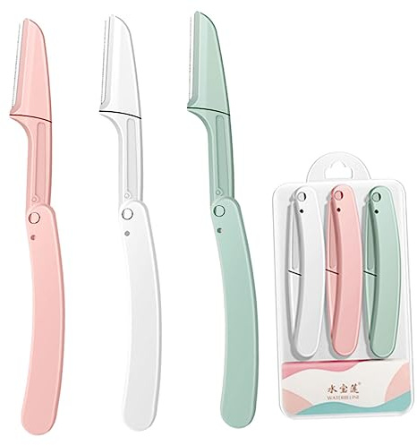 Vaguelly Set 6 Rasoi Per Sopracciglia in Plastica Multiuso, Modellatore Compatto Portatile Per Viso e Sopracciglia, Lame Sicure e Delicate Per Donna, Rimuove Peli e Rifinisce Precisione