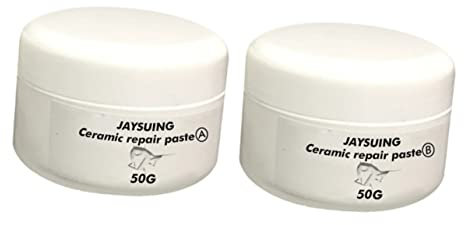 Operitacx Kit De Reparación De Baldosas Cerámicas Porcelana, Adhesivo De Secado Rápido, Pasta Reparadora Blanca, Resistente Al Agua, Para Grietas y Huecos, Uso Doméstico, 100g (2 Componentes)