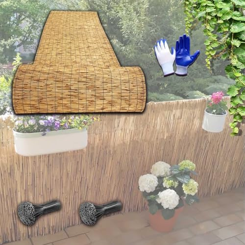 Bambus-Sichtschutz Schilfrohrmatte 60cm 90cm 110cm 120cm 140cm 150cm 160cm Hoch Balkonverkleidung Natürlich Dekorative Zäune Balkon Galerie Restaurant Hotel Terrasse