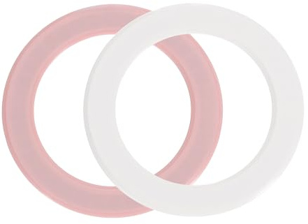 sourcing map Magnetic Adapter Ring, 2Pcs Magnetic Sticker Ring ABS Universal Magnet Wireless Charging Conversion Kit for Mobile Phone Case Wireless Charger, Pink, White
