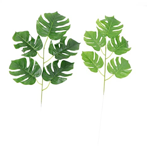 Luxshiny 10pezzi Monstera Artificiale Foglie Pianta Realistica Decorazione Vegetale Monstera Per Ufficio Foglie Scure e Chiare Materiale Resistente All Uso