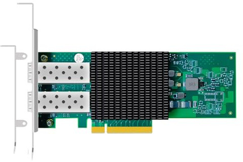 GLOTRENDS ST7477 Adaptateur réseau Serveur PCIe 3.0 x8 Double Port 10GbE SFP+, Contrôleur Broadcom BCM57302, Compatible DCB, SR-IOV, démarrage PXE/iSCSI